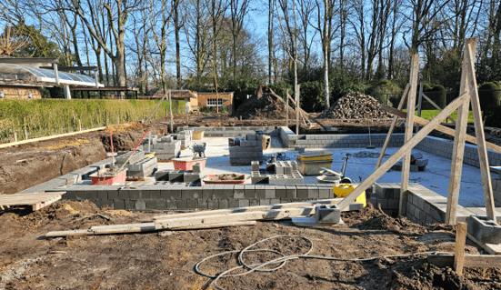 Ruwbouw vrijstaande gezinswoning — Zegersdreef: fundering